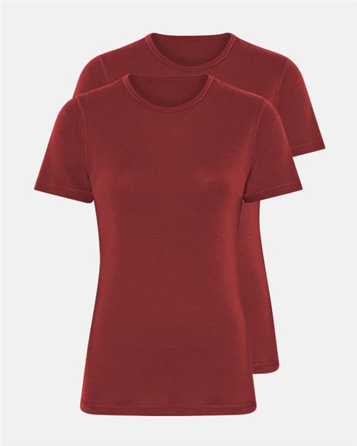 T-shirt 2-pak | 100 merino uld | Rød