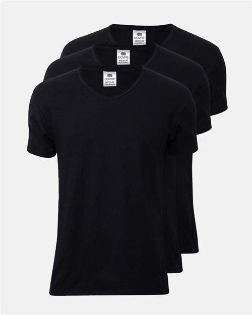T-shirt "v-neck" 3-pak | 100 økologisk bomuld | Sort