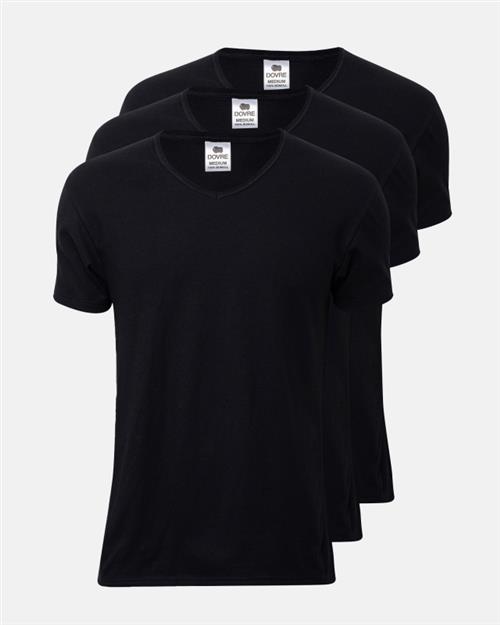 T-shirt v-neck | 3-pak | 100 økologisk bomuld | Sort