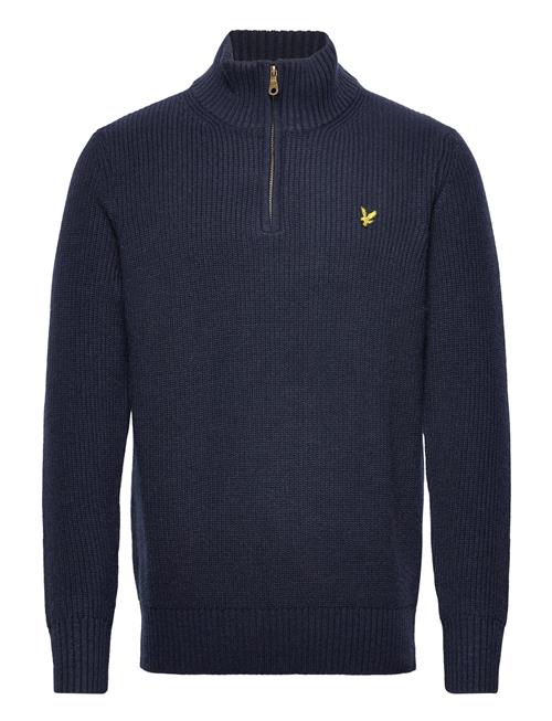 Se Lyle & Scott Ribbed Quarter Zip Jumper Lyle & Scott Navy ved Booztlet