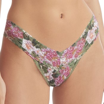 Hanky Panky Trusser Printed Low Rise Thong Grøn m. blomst nylon One Size Dame