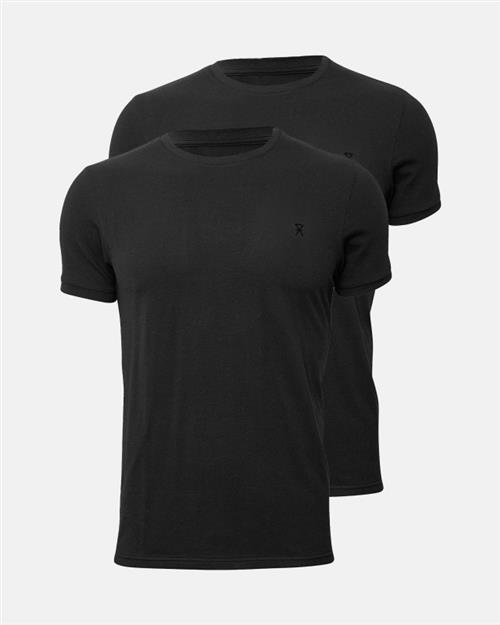 Piqué t-shirt 2-pak | Bambusviskose | Sort
