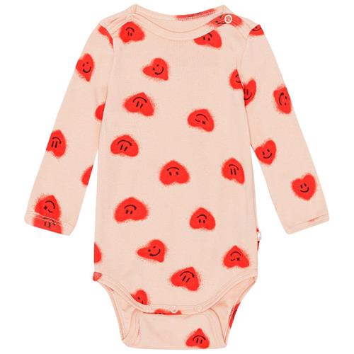 Se Molo GOTS Foss Babybody Red Hearts | Lyserød | 92 cm ved Babyshop