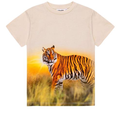 Se Molo GOTS Roxo T-shirt Tiger Sand | Beige | 104 cm ved Babyshop