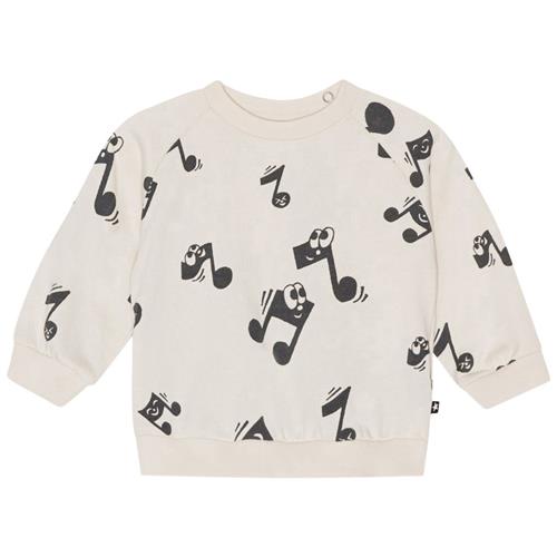 Se Molo GOTS Disc Sweatshirt Happy Notes | Beige | 68 cm ved Babyshop