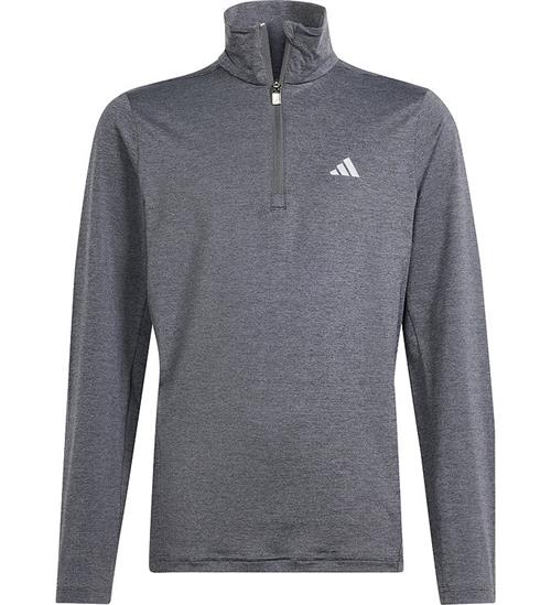 Se adidas Performance Bluse - J Hea 1/2 Zip - GrÃ¥ Meleret ved KidsWorld