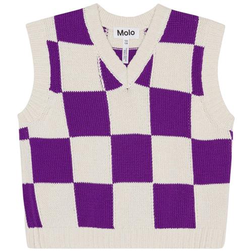 Molo Gitta Strikket Vest Purple Shell Check | Lilla | 98/104 cm