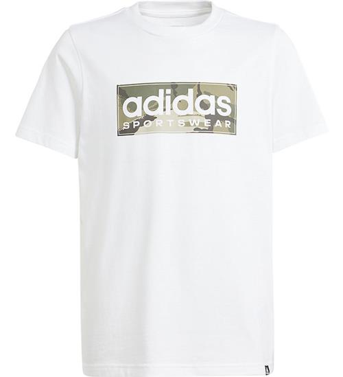 Se adidas Performance adidas Performance T-shirt - B Camo Lin T - Hvid/GrÃ¸n ved KidsWorld