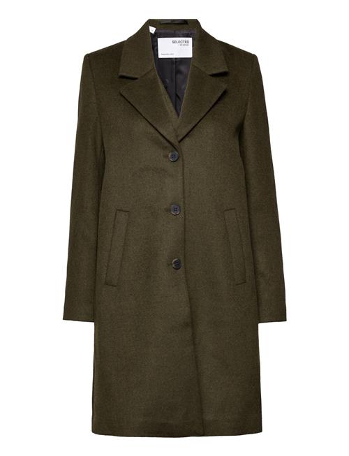 Slfmette Wool Coat B Selected Femme Khaki