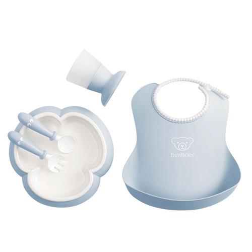 Se BabyBjörn Baby Dinner Set Powder Blue | Blå | 0 ved Babyshop