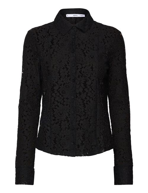 Mango Lace Shirt With Buttons Mango Black