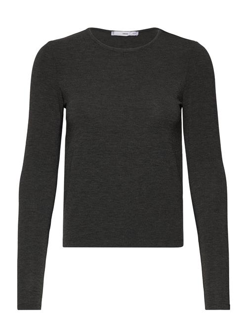 Mango Round-Neck Knitted T-Shirt Mango Grey