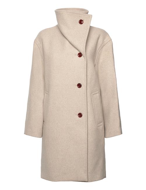 Mango Midi Maxi Lapel Coat Mango Beige