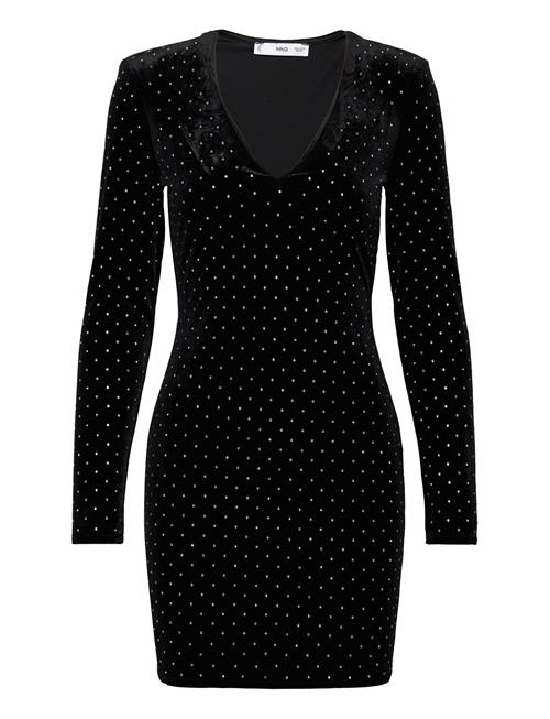 Mango Rhinest S Velvet Dress Mango Black