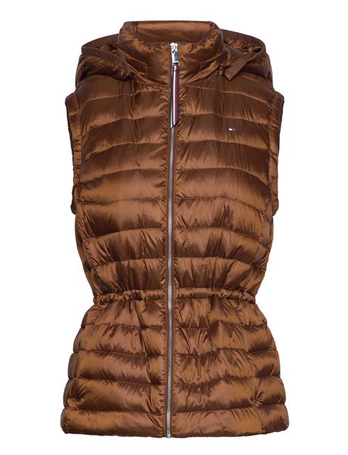 Se Tommy Hilfiger Feminine Lw Down Vest Tommy Hilfiger Brown ved Booztlet