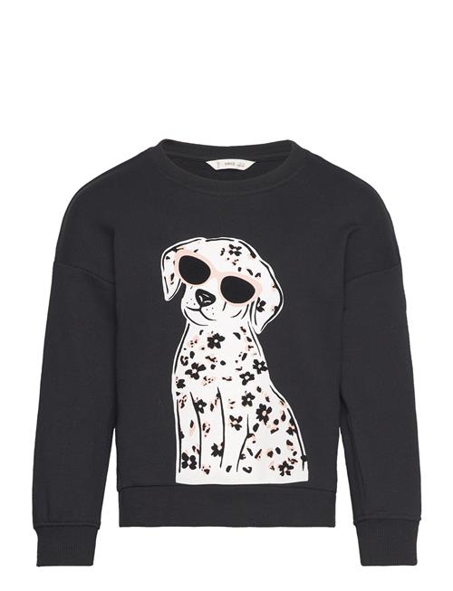 Mango Printed Cotton Sweatshirt Mango Black