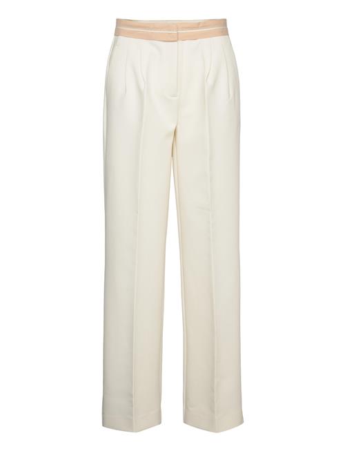 Mango Pleated Trousers With Turn-Up Waist Mango Beige