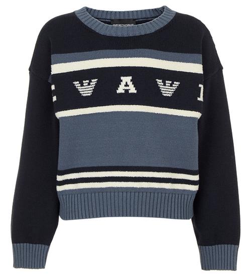 Se Emporio Armani Bluse - Strik - StÃ¸vet BlÃ¥/Navy/Hvid ved KidsWorld