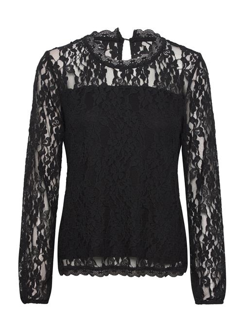 Cream Crkit Lace Ls Blouse Cream Black