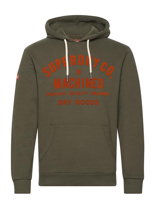 Se Superdry Workwear Flock Graphic Hoodie Superdry Khaki ved Booztlet