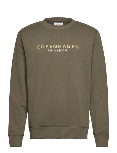 Lindbergh O-Neck Printed Sweat Lindbergh Khaki