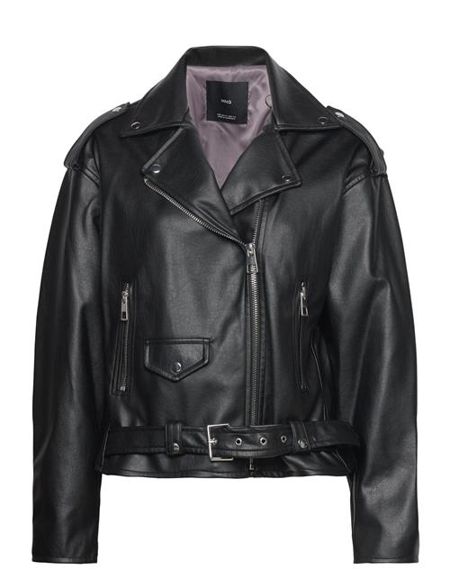 Leather-Effect Biker Jacket Mango Black