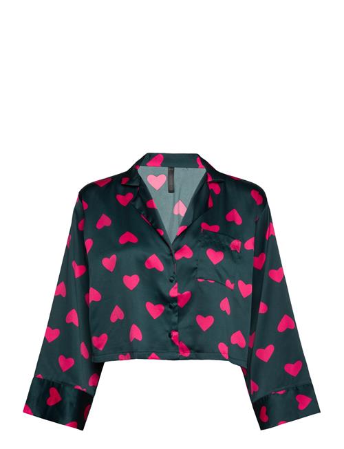 Se Hunkemöller Jacket Ls Satin Hearts Hunkemöller Black ved Booztlet