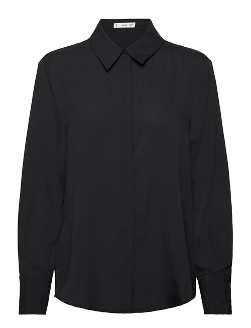 Mango Regular Flowy Shirt Mango Black