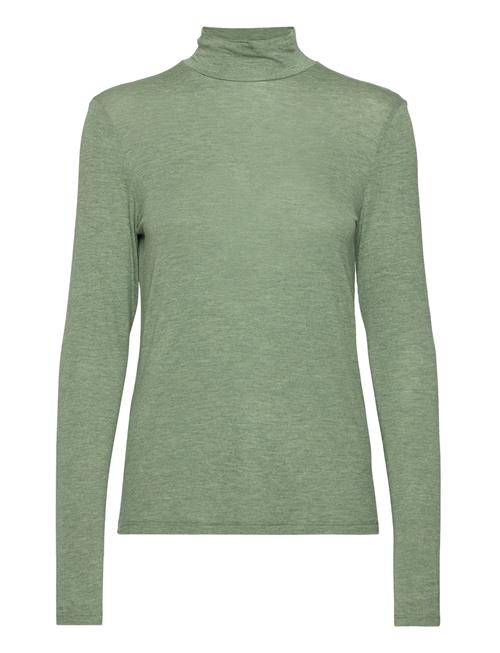 Mango Turtleneck Long-Sleeved T-Shirt Mango Green