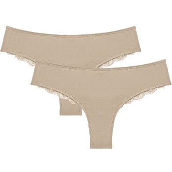 Triumph Trusser 2P Lovely Micro Brazilian String Beige polyester Medium Dame