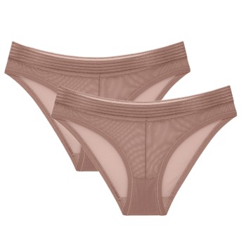 Triumph Trusser 2P Tempting Sheer Highleg Tai Beige polyester Small Dame