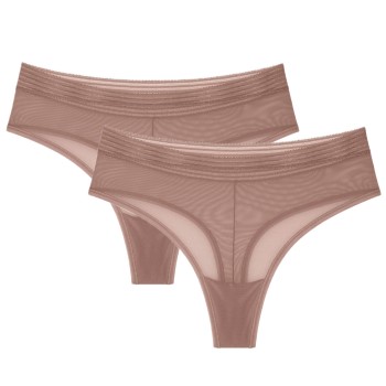 Triumph Trusser 2P Tempting Sheer Highwaist String Beige polyester Small Dame