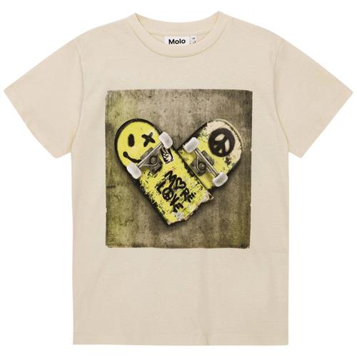 Molo GOTS Riley T-shirt I Heart Skate | Beige | 92 cm