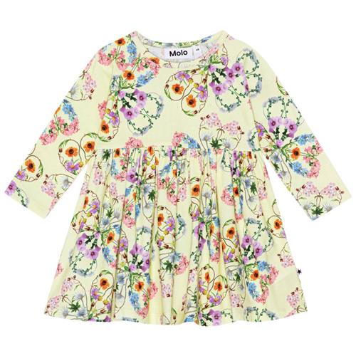 Se Molo GOTS Charmaine Kjole Flower Love | Gul | 92 cm ved Babyshop