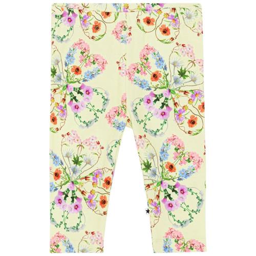 Molo GOTS Stefanie Leggings Flower Love | Gul | 56 cm