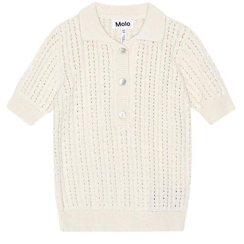 Molo Gretel Strikket Poloshirt Sea Shell | Beige | 110/116 cm