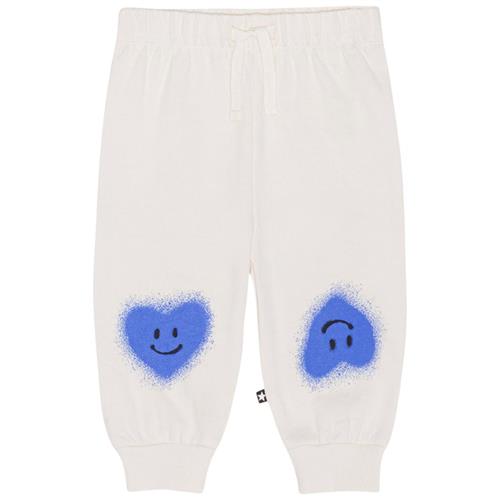 Molo GOTS Simeon Joggingbukser Blue Heart | Hvid | 86 cm