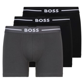 BOSS 3P Boxer Bold Brief Sort/Grå bomuld Small Herre