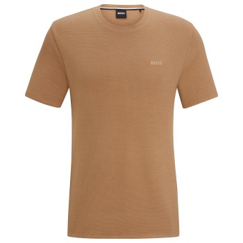 Se BOSS Rib T Shirt Brun bomuld Medium Herre ved Timarco