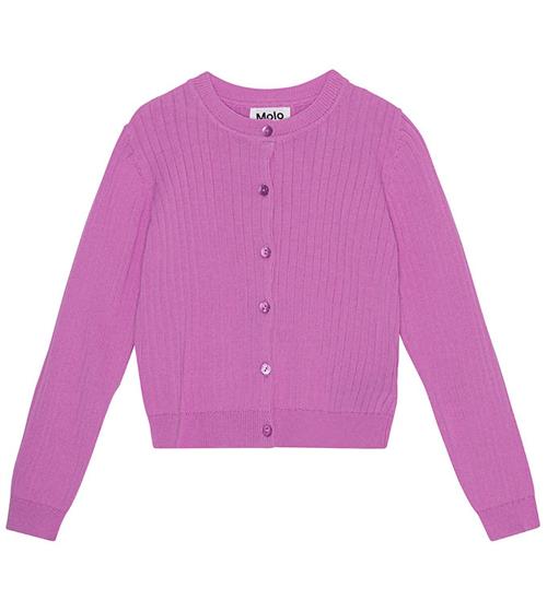 Se Molo Cardigan - Gloria - Rib - Purple Pink ved KidsWorld