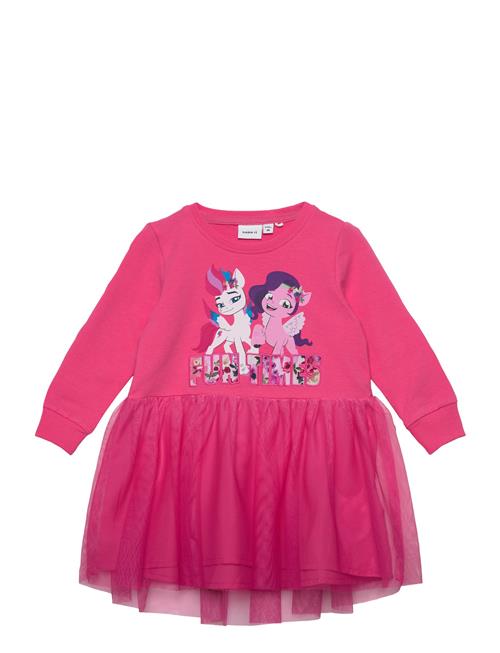 name it Nmfjane Mlp Ls Tulle Swe Dress Unb Cplg Name It Pink