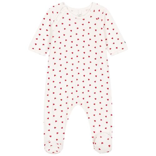 Petit Bateau Hjertemønstret Sparkedragt Cremefarvet | Hvid | 6 months