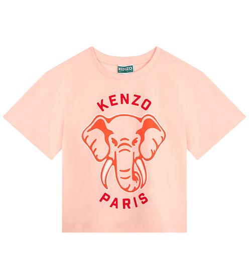 Se Kenzo Kenzo T-shirt - Veiled Pink m. Elefant ved KidsWorld