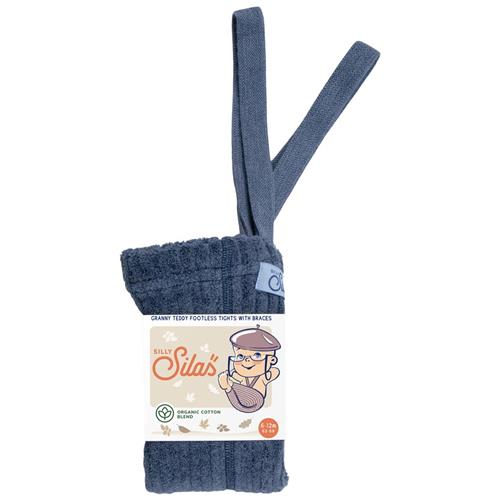 Se Silly Silas GOTS Granny Teddy Fodsløse strømpebukser Steel Blue Blend | Blå | 2-3 years ved Babyshop