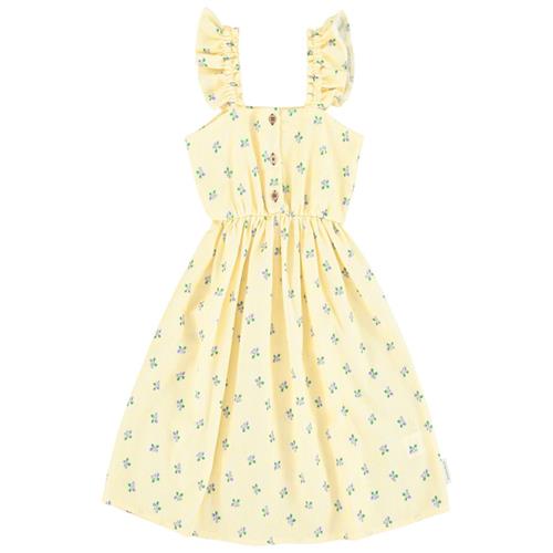 Se Piupiuchick Blomstret Stribet Kjole Gul | Gul | 4 years ved Babyshop