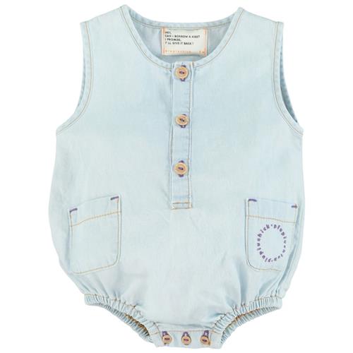 Se Piupiuchick Romper I Denim Lyseblå | Blå | 18 months ved Babyshop