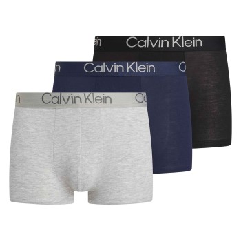 Calvin Klein 3P Ultra Soft Modern Trunks Sort/Blå modal Medium Herre