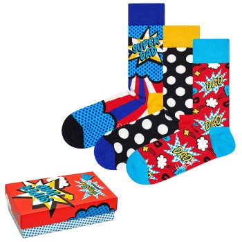 Happy socks Strømper 3P Fathers Day Gift Box Flerfarvet bomuld Str 36/40 Herre