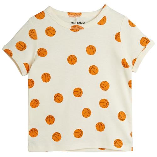 Se Mini Rodini GOTS Basketball T-shirt Off White |  | 92/98 cm ved Babyshop