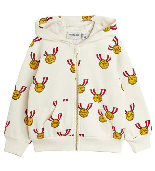 Se Mini Rodini Mini Rodini Cardigan m. HÃ¦tte - Medals - Beige ved KidsWorld